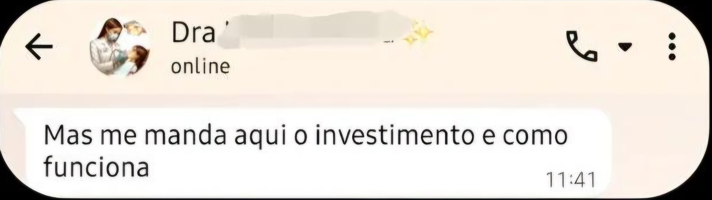 Mensagem recebida no WhatsApp