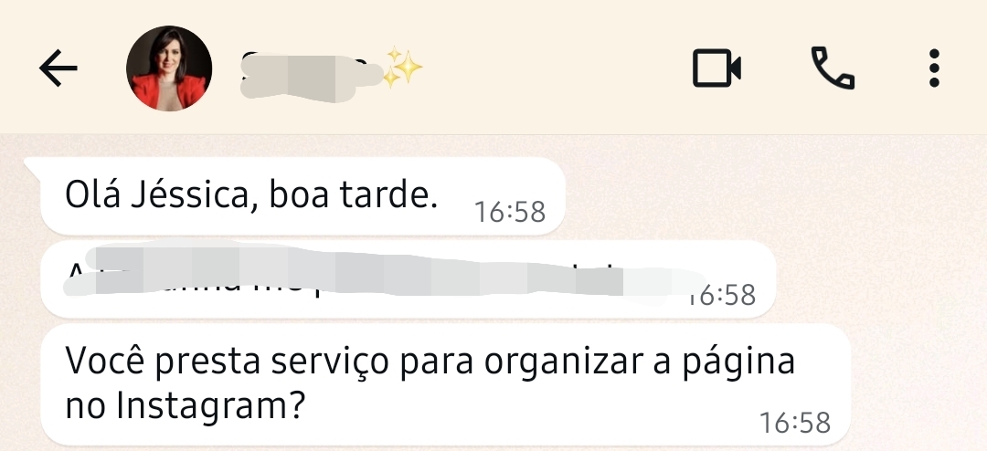 Mensagem recebida no WhatsApp