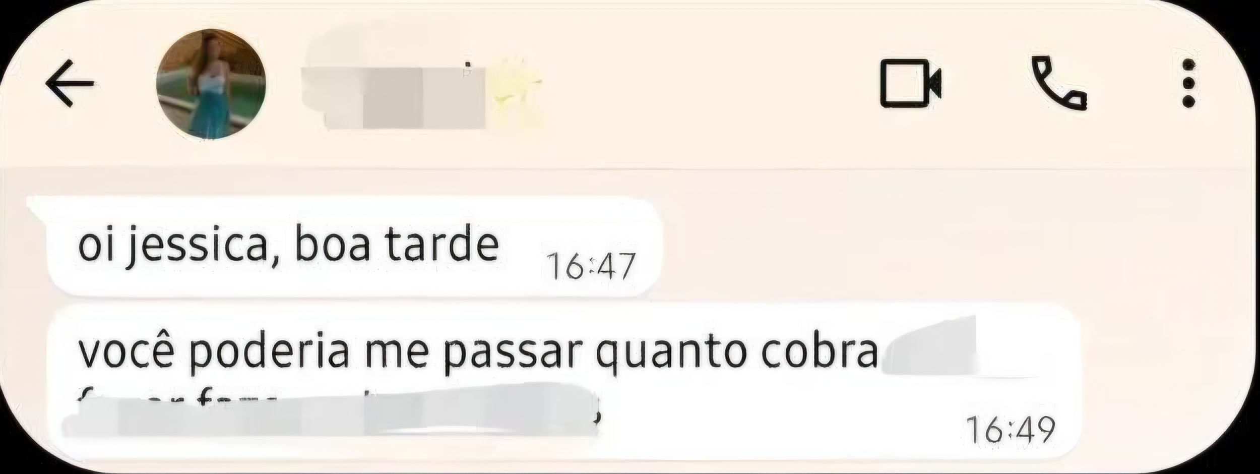 Mensagem recebida no WhatsApp